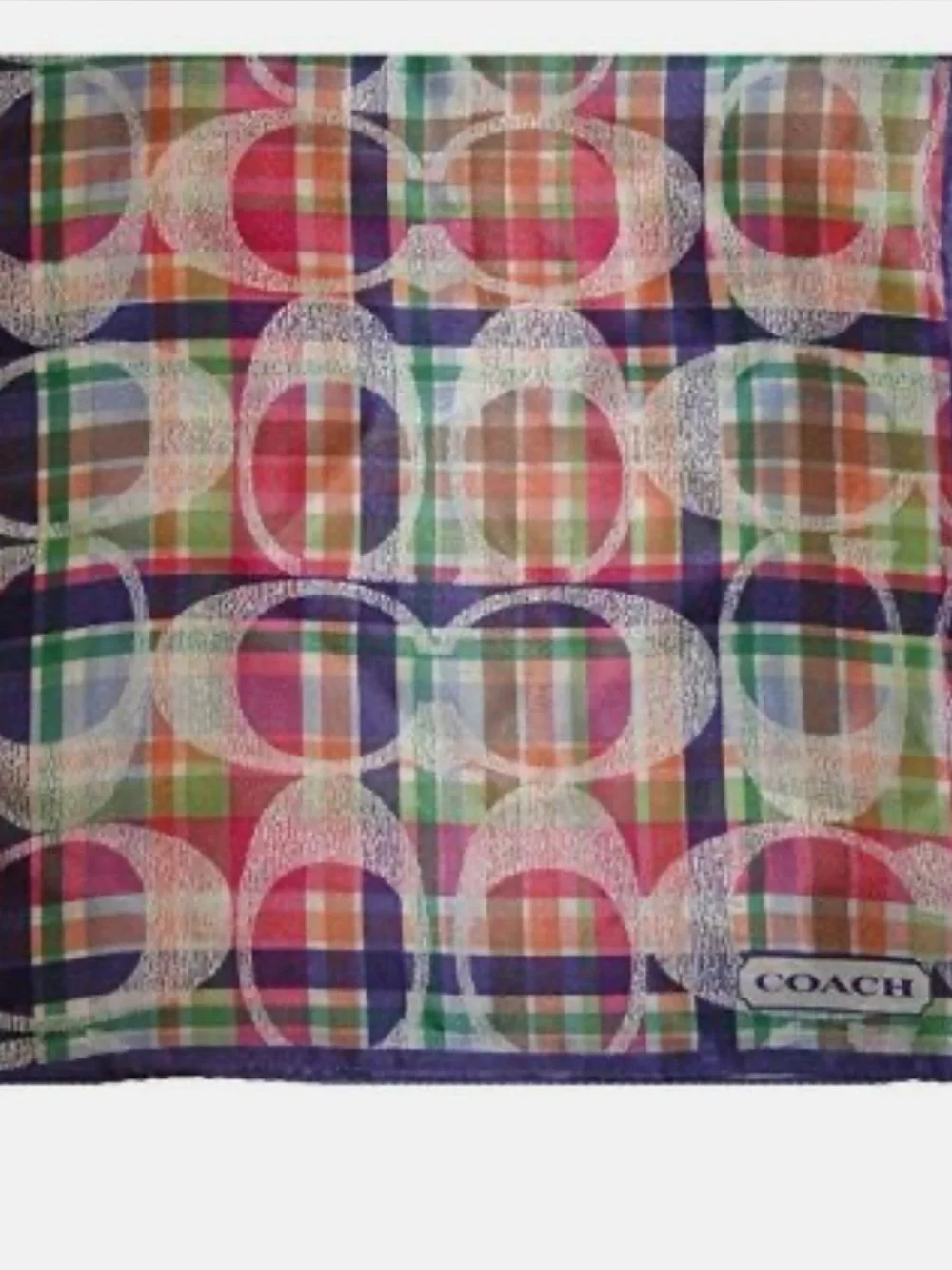 Coach Multicolor Madras Silk Scarf